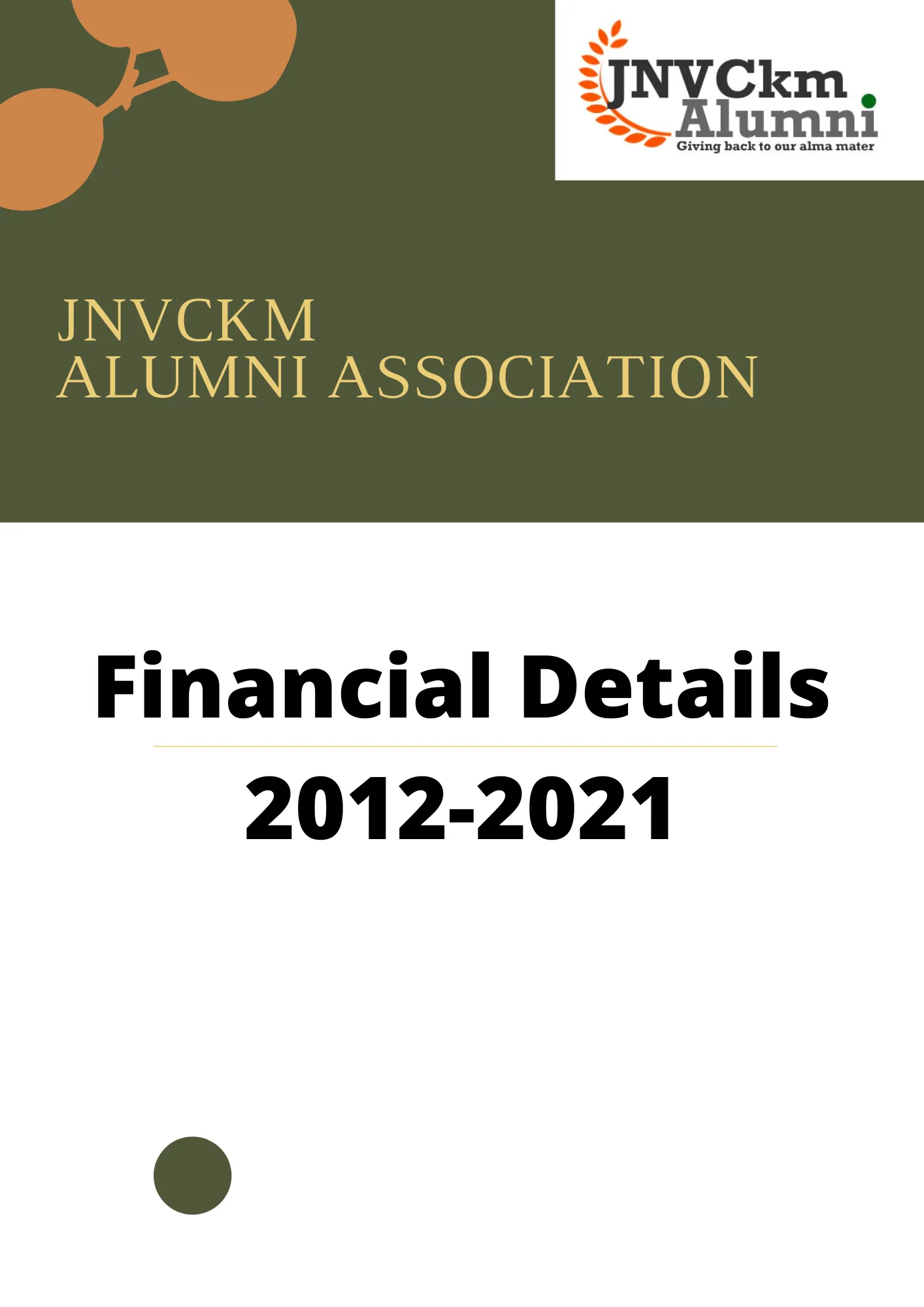 The cover of the association's 2012–2021 financial report, the document this record refers to.